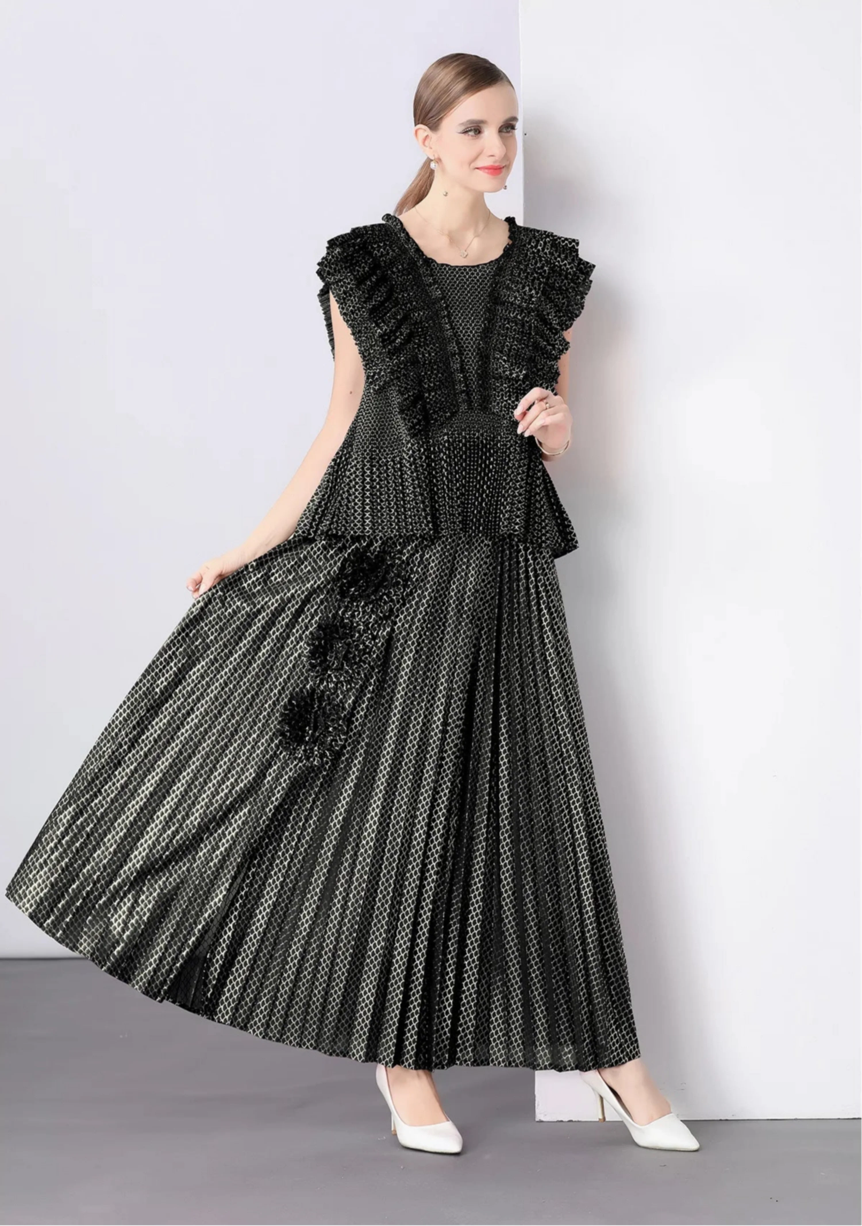 Japanese Plissé 2-Piece Skirt Set