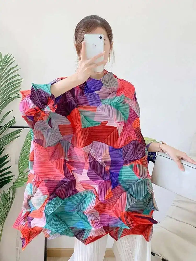 Luxe Pleated Geometric Top