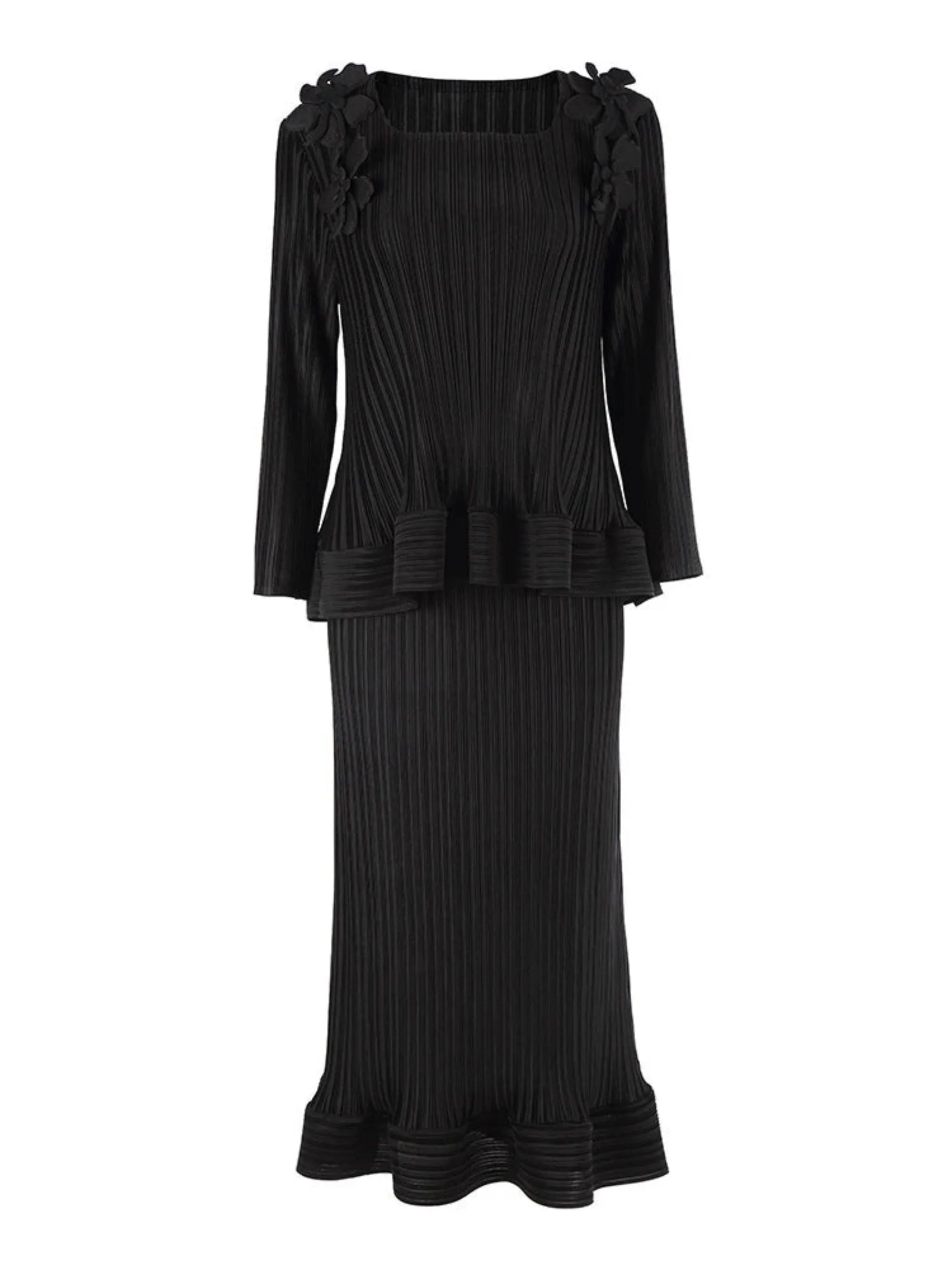 Luxury Pleated Top & Skirt - Designer, Formal Event Outfit