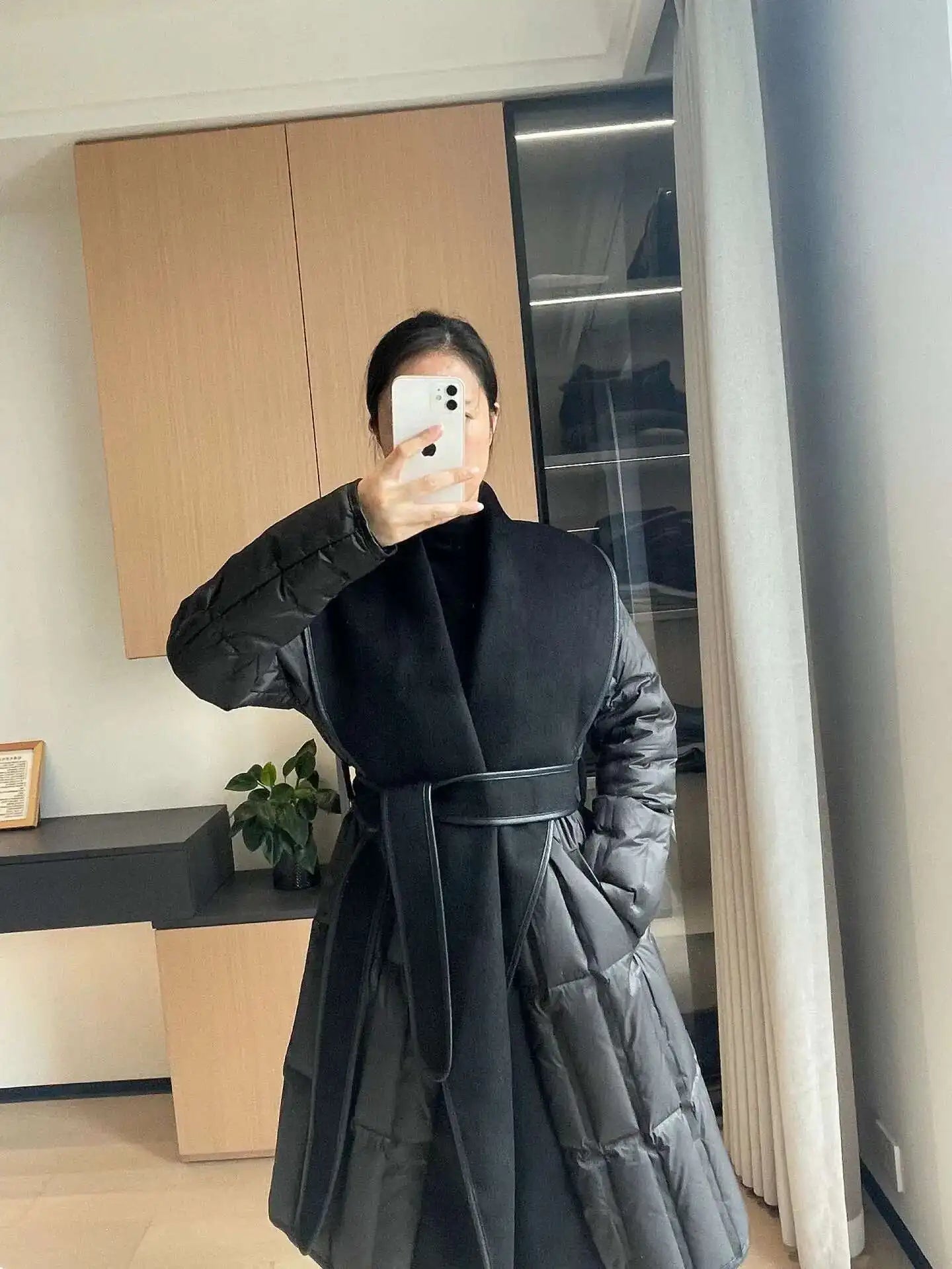 Luxe Wool-Blend Quilted Coat