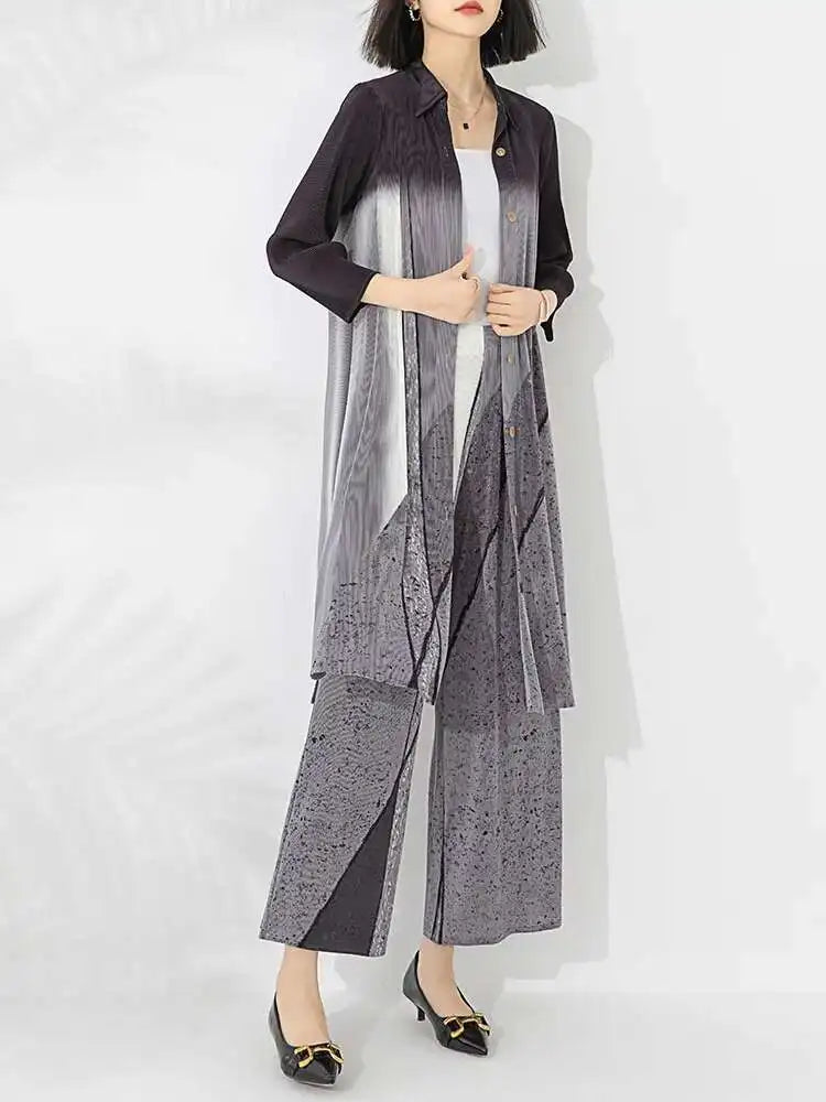 Truly Pleated Geometric 2-Piece Set