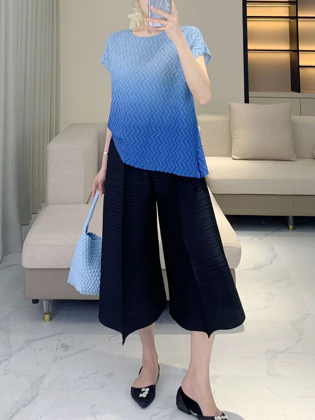 Casual Luxury Plissé Trousers