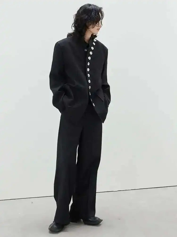 Luxe Mandarin Button Blazer