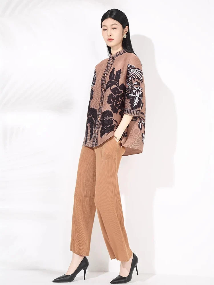 Textured Pleated Knit Co-ord Set