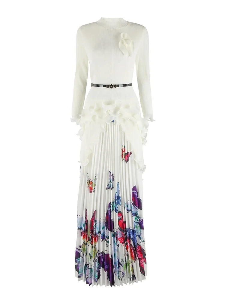 Petite Japanese Pleated Butterfly Skirt Set