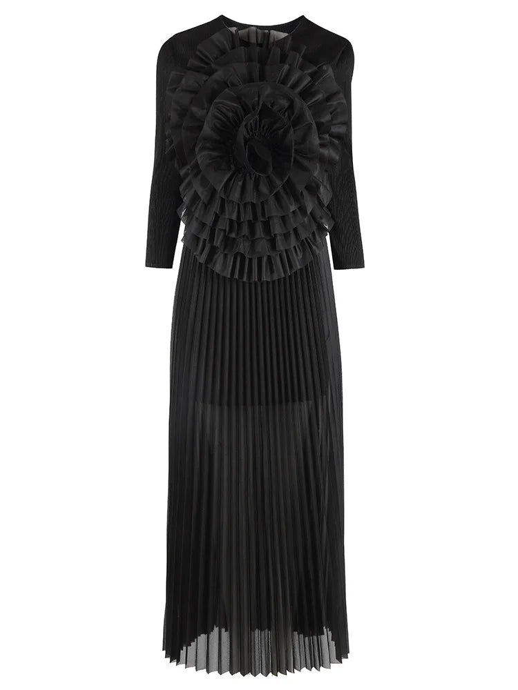 Luxury Formal Pleated Midi Skirt Set