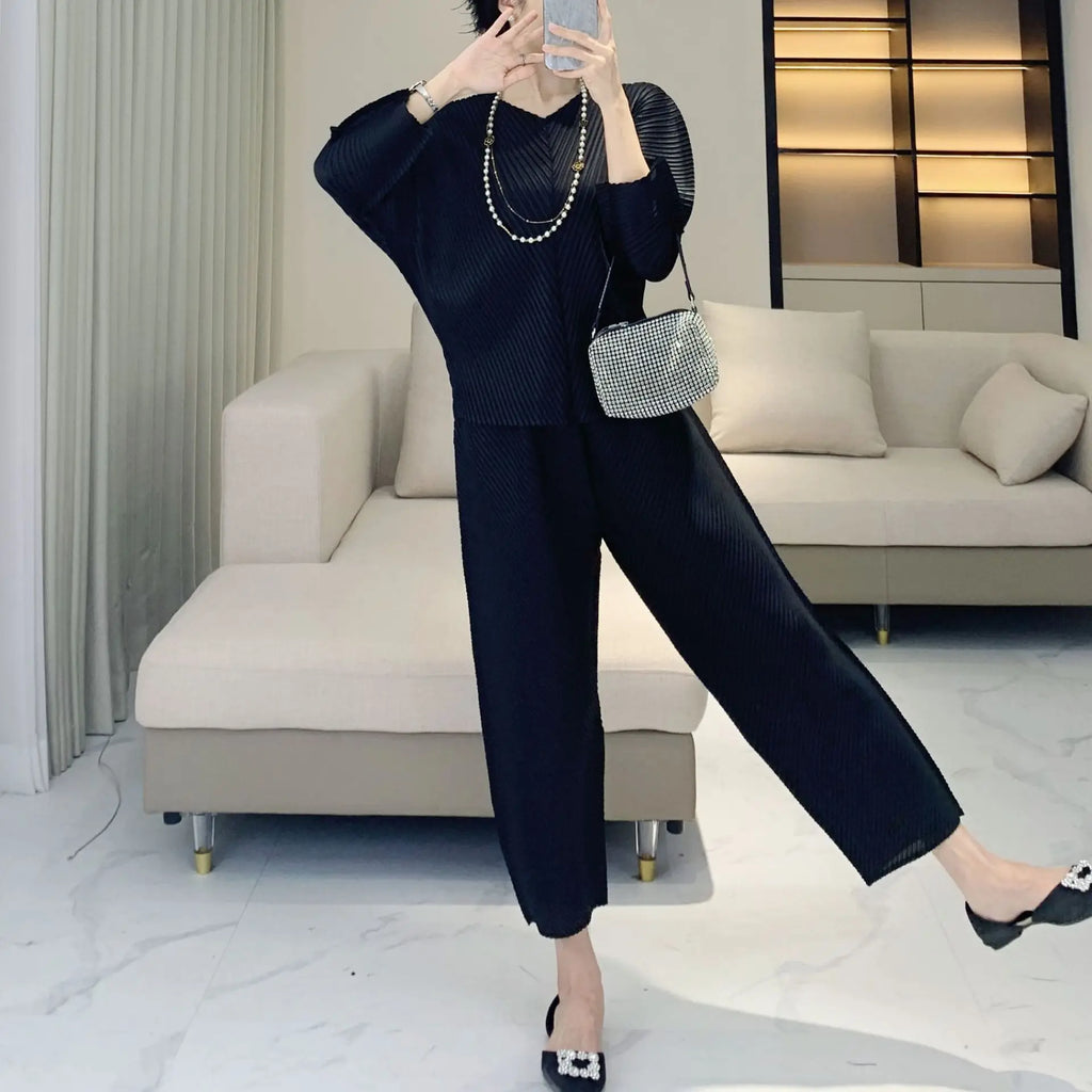 Luxe Pleated Co-ord Pants Set
