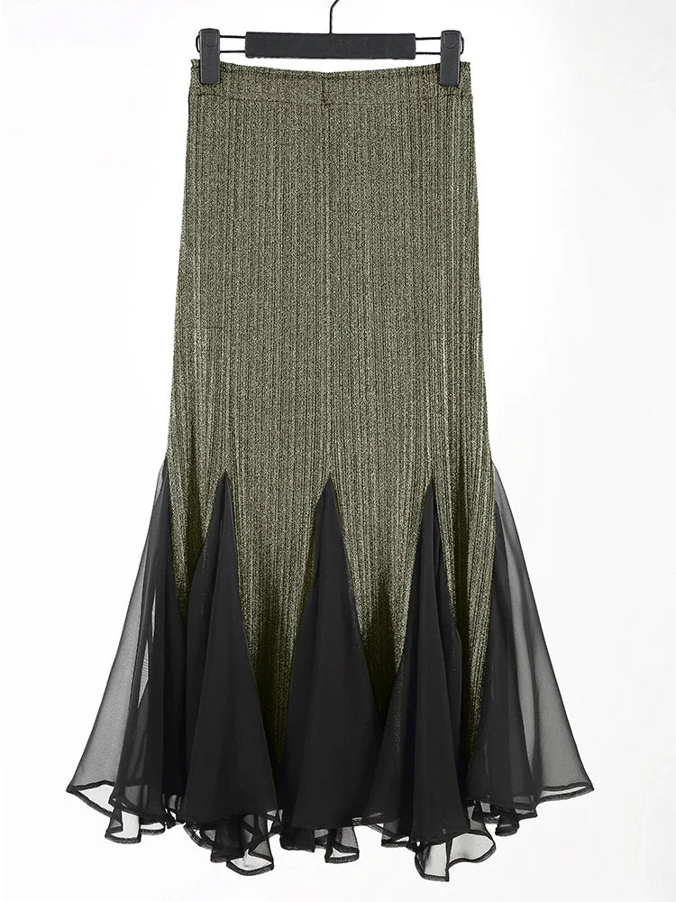 Truly Pleated Mermaid Midi Skirt