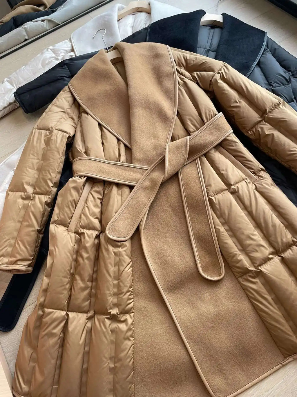 Luxe Wool-Blend Quilted Coat