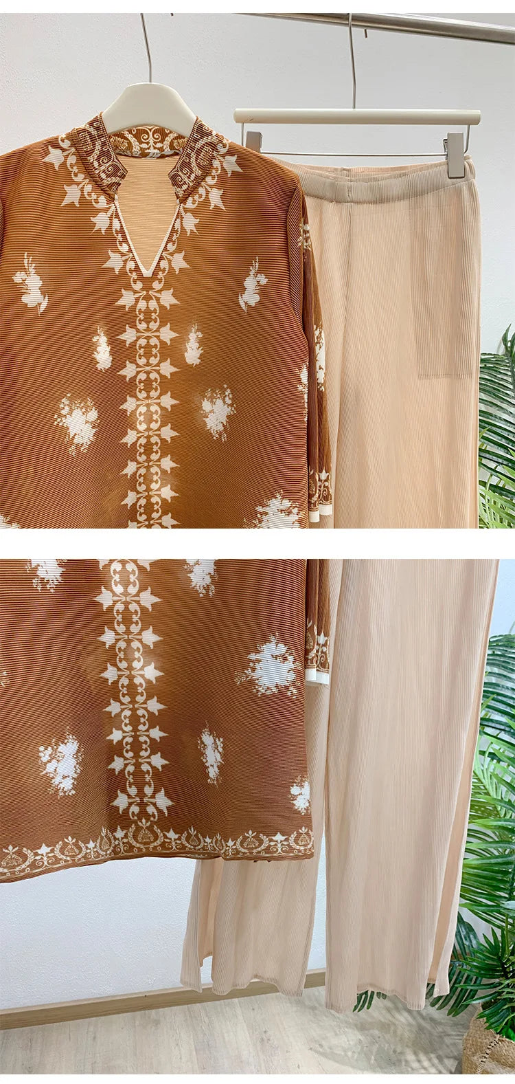 Luxe Pleated Tunic & Palazzo Set