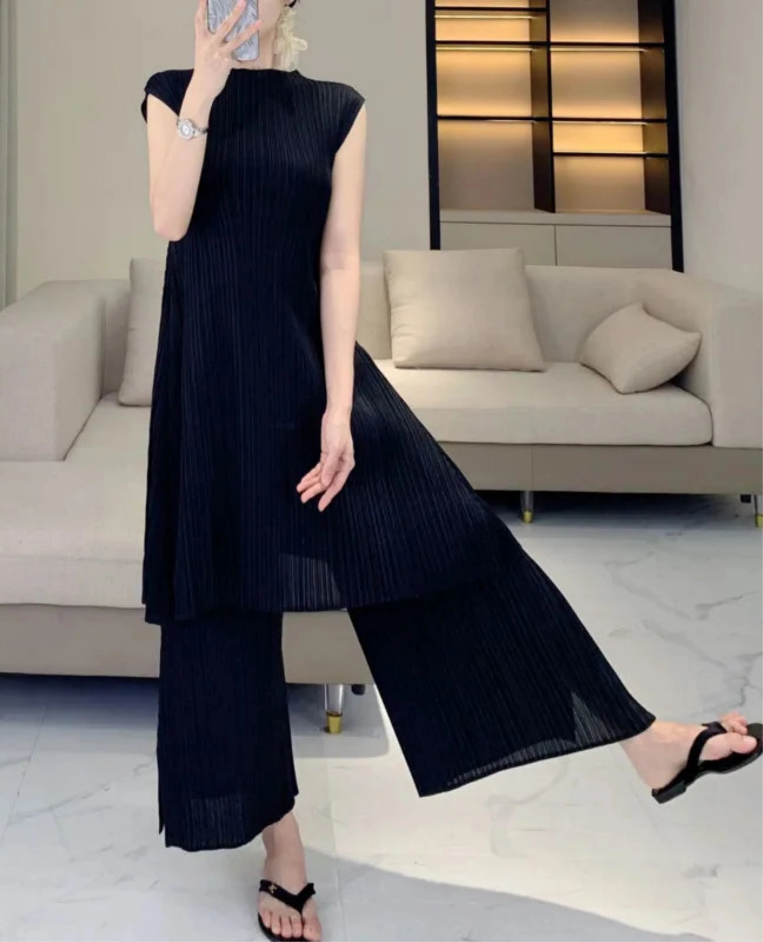 Truly Pleated Casual Pant Suit