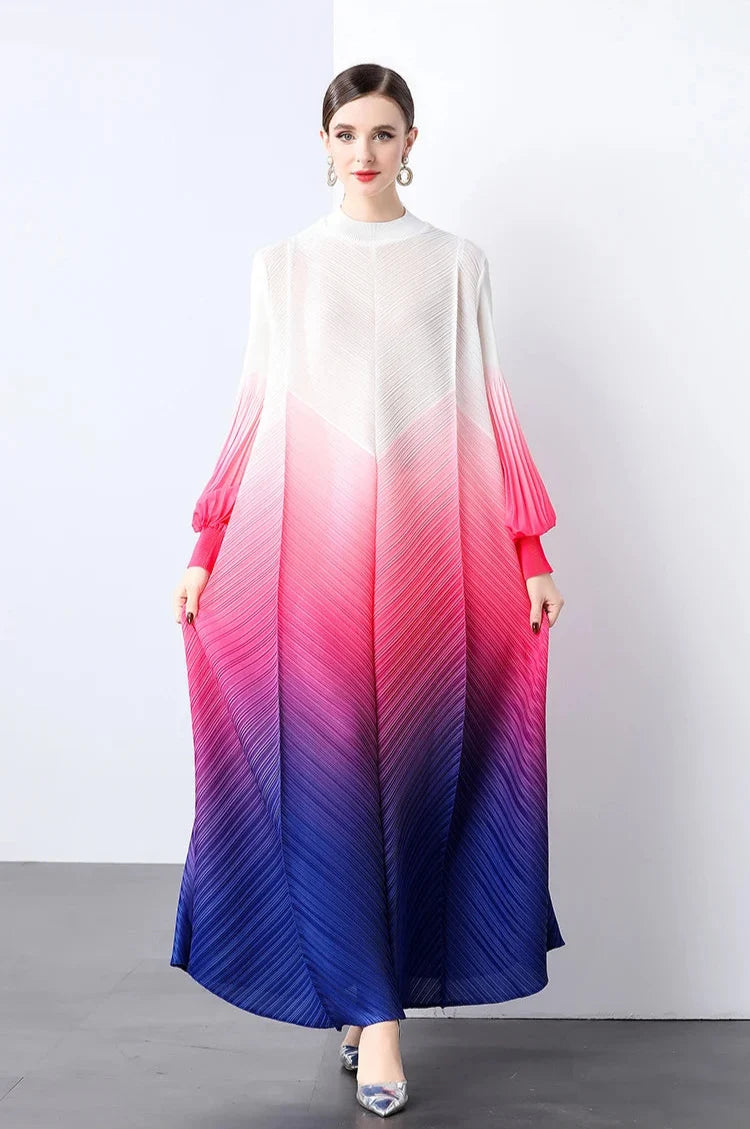 Oversized Plissé Pleated Dress