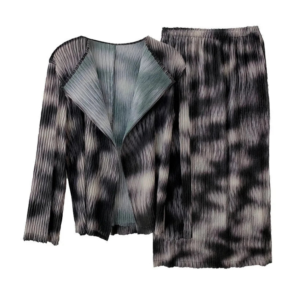 Luxe Pleated Tie-Dye Skirt Set