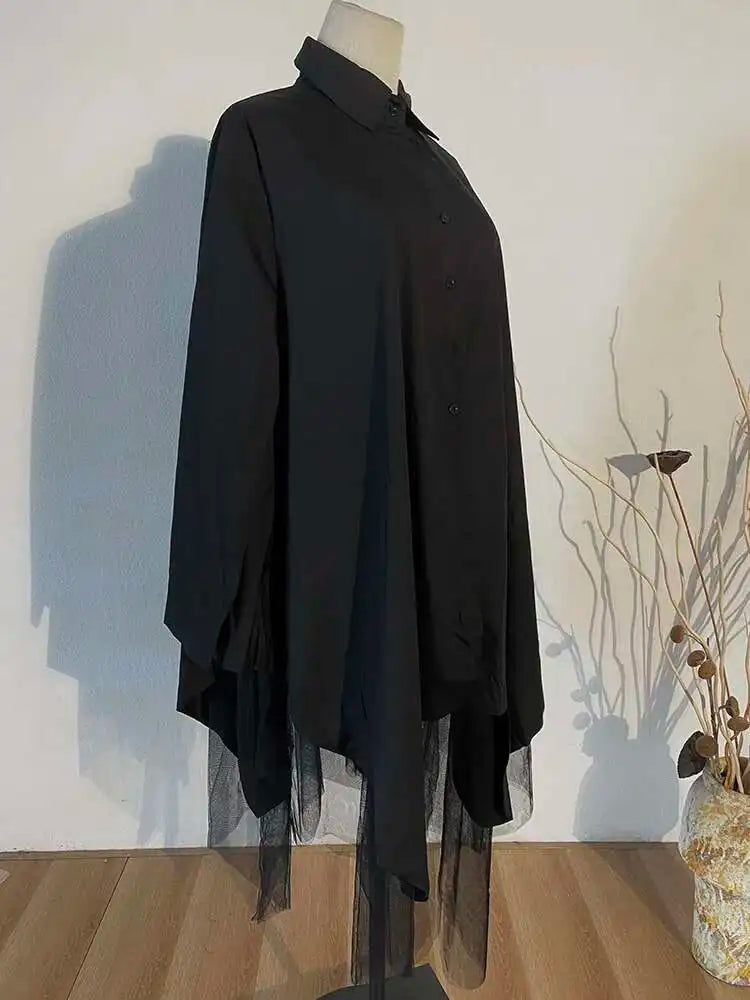 Avant-Garde Asymmetric Hem Tunic Dress