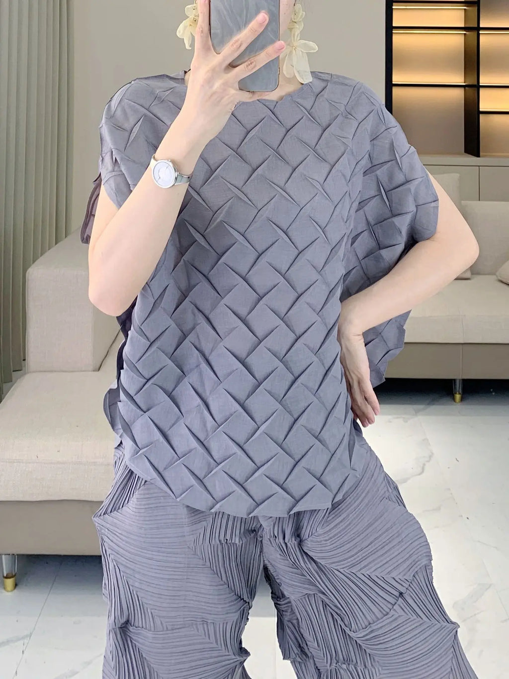 Luxe Pleated Crinkled 2-Piece Set