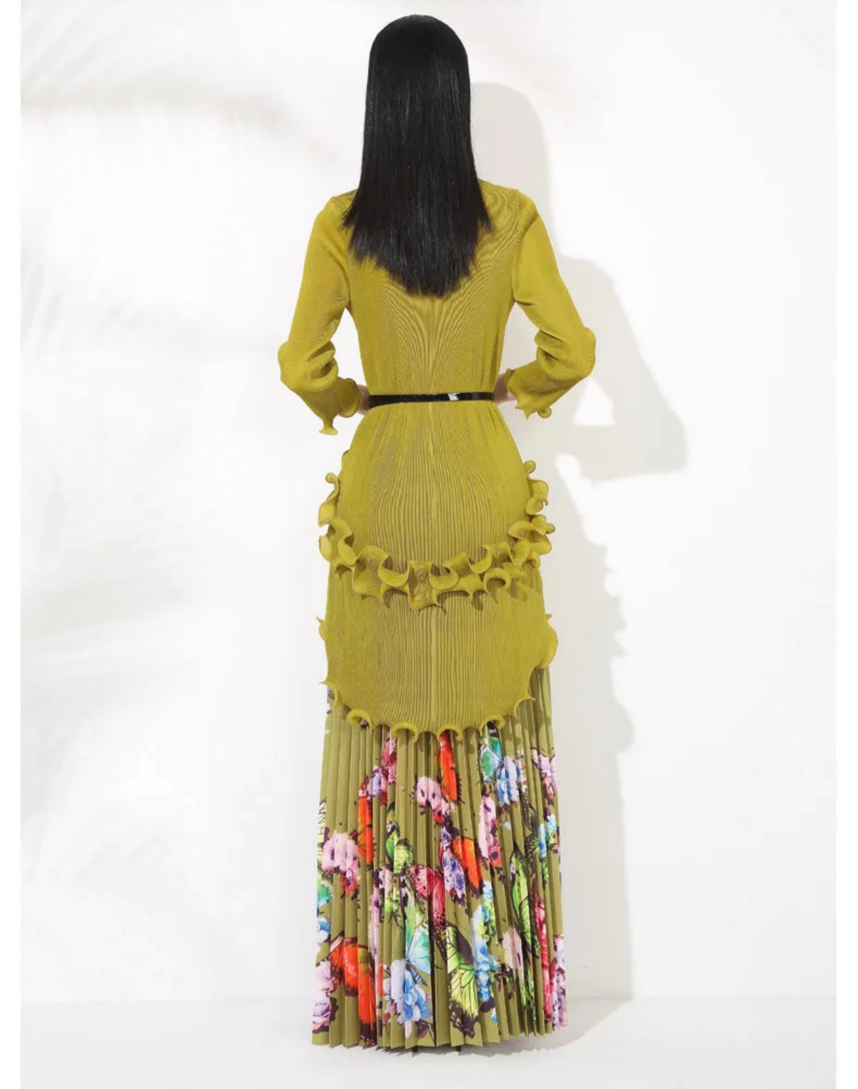 Petite Japanese Pleated Butterfly Skirt Set