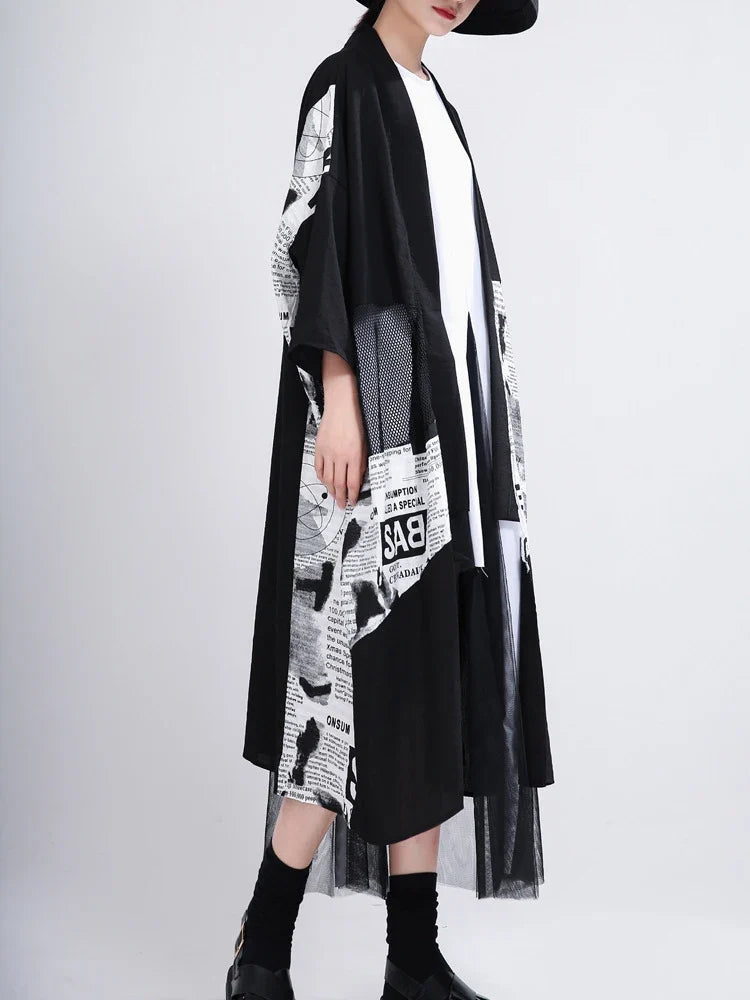 Luxury Oversized Newspaper Cardigan