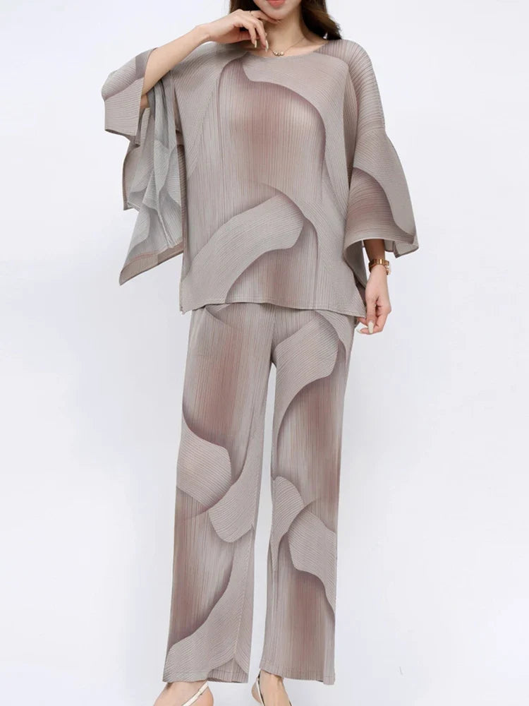 Truly Flowy Pleats 2 Piece Suit