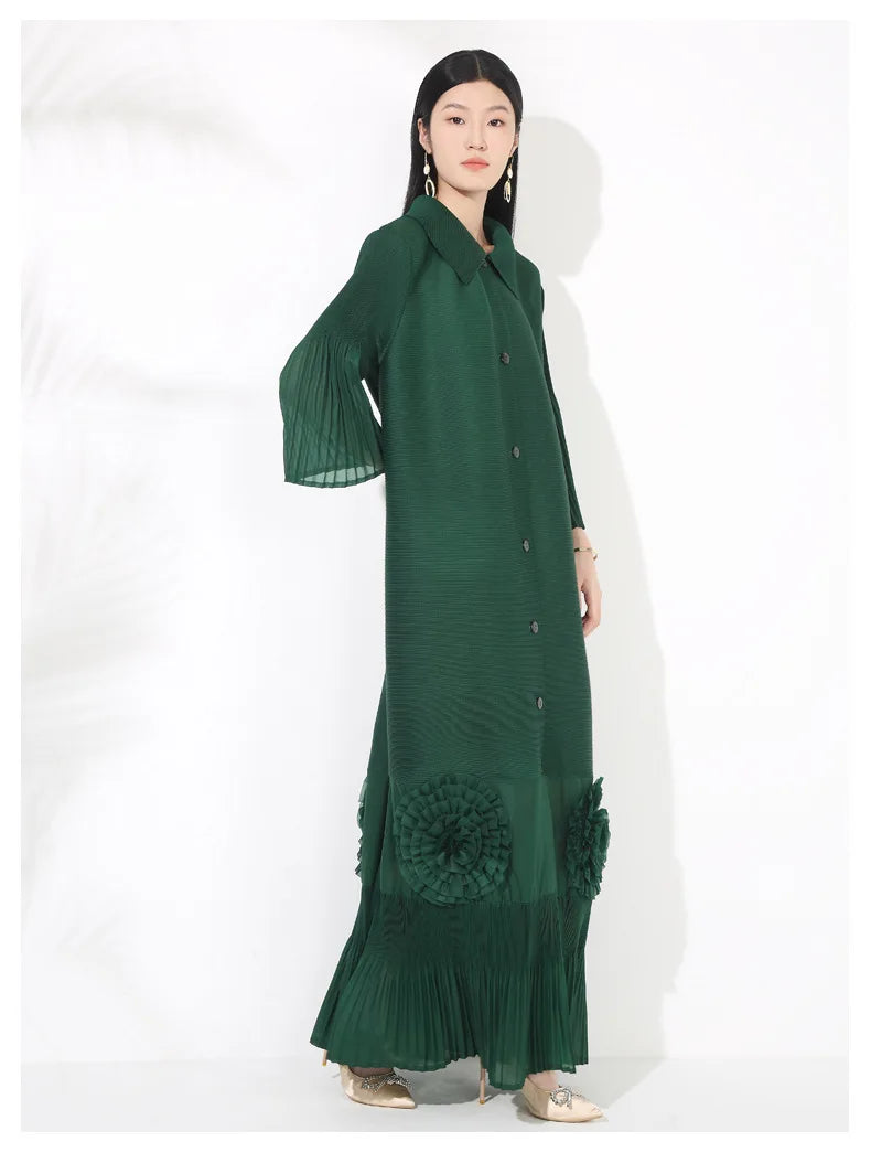 Pleated Japanese Extra Long Coat