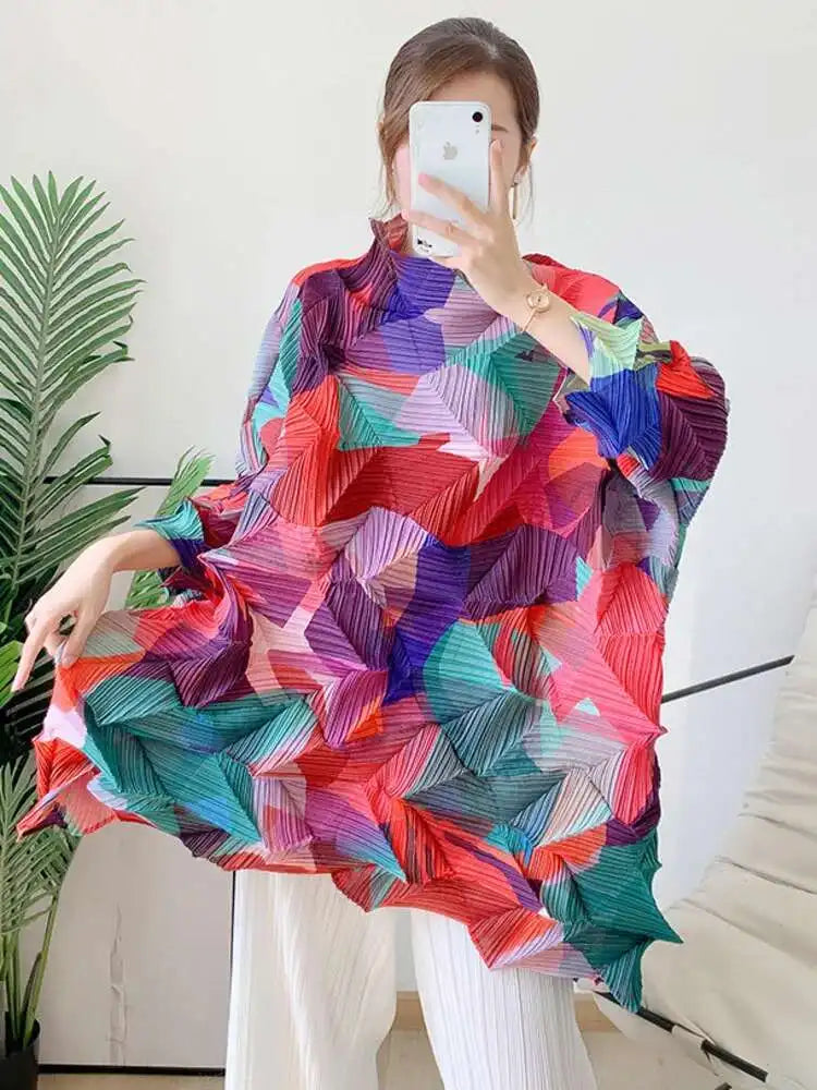 Luxe Pleated Geometric Top