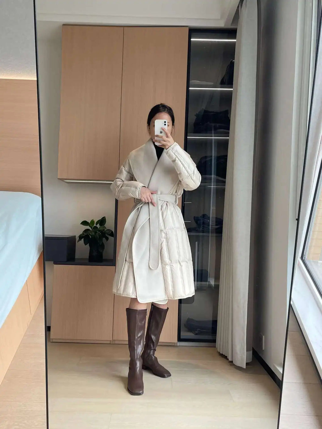 Luxe Wool-Blend Quilted Coat