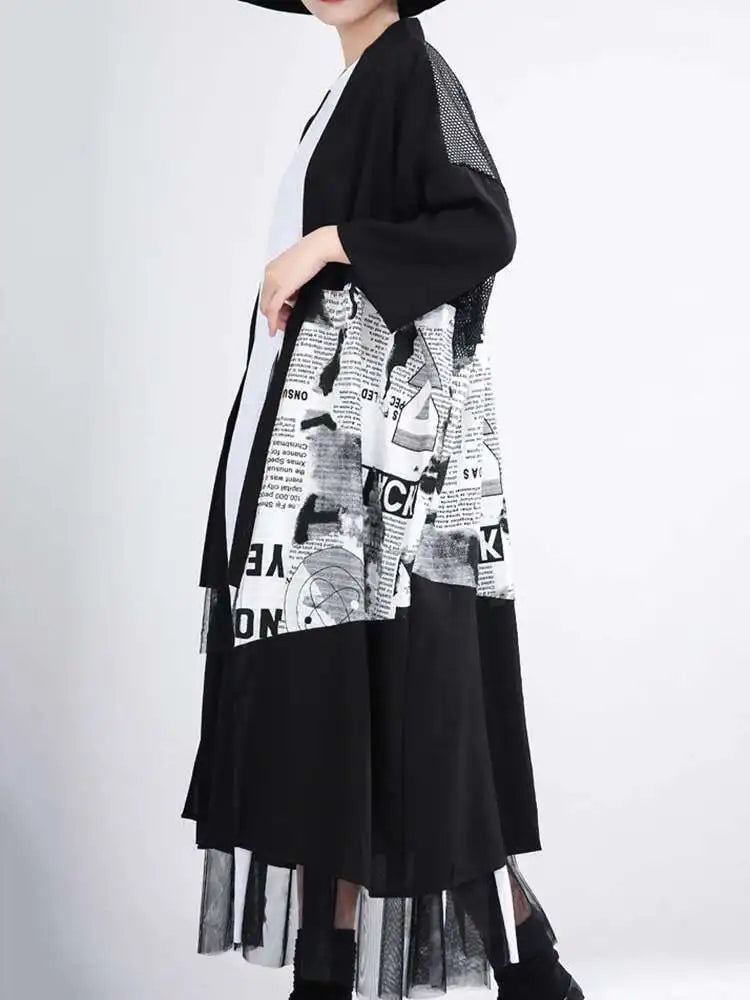 Luxury Oversized Newspaper Cardigan