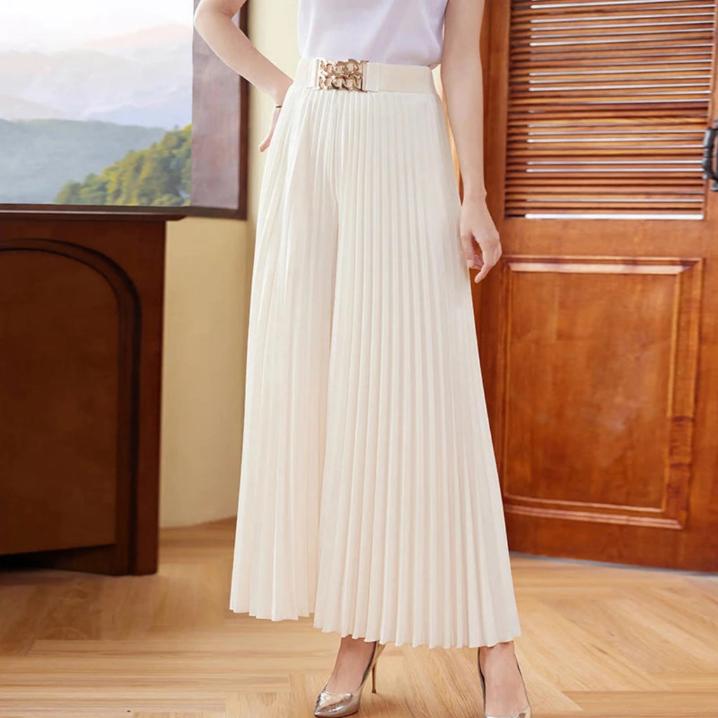 Luxe Plissé Wide-Leg Pantsuit Set