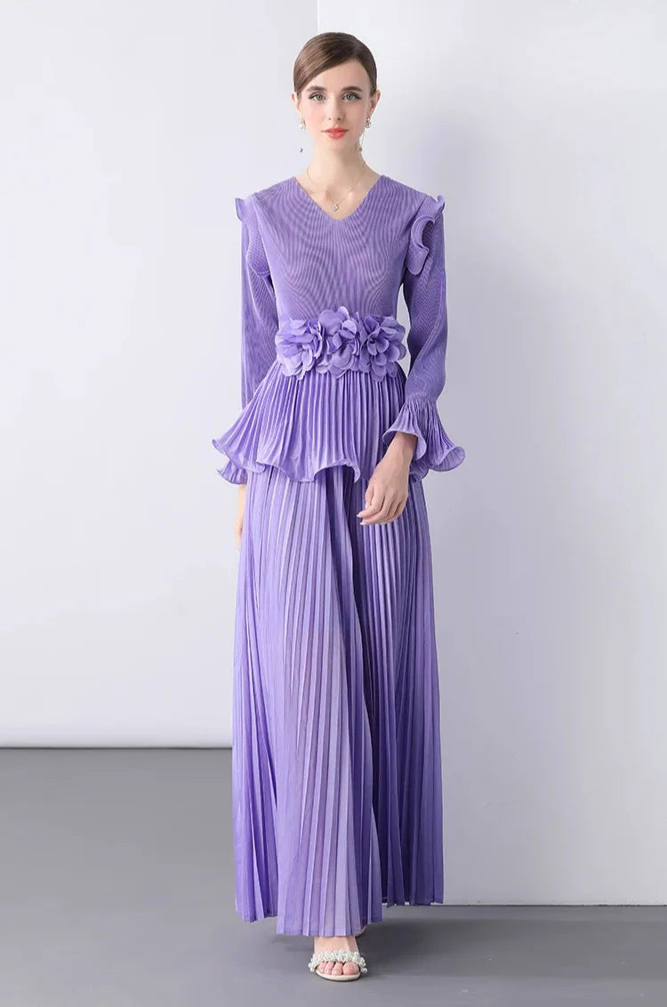 Truly Pleated Top & Wide Leg Trouser