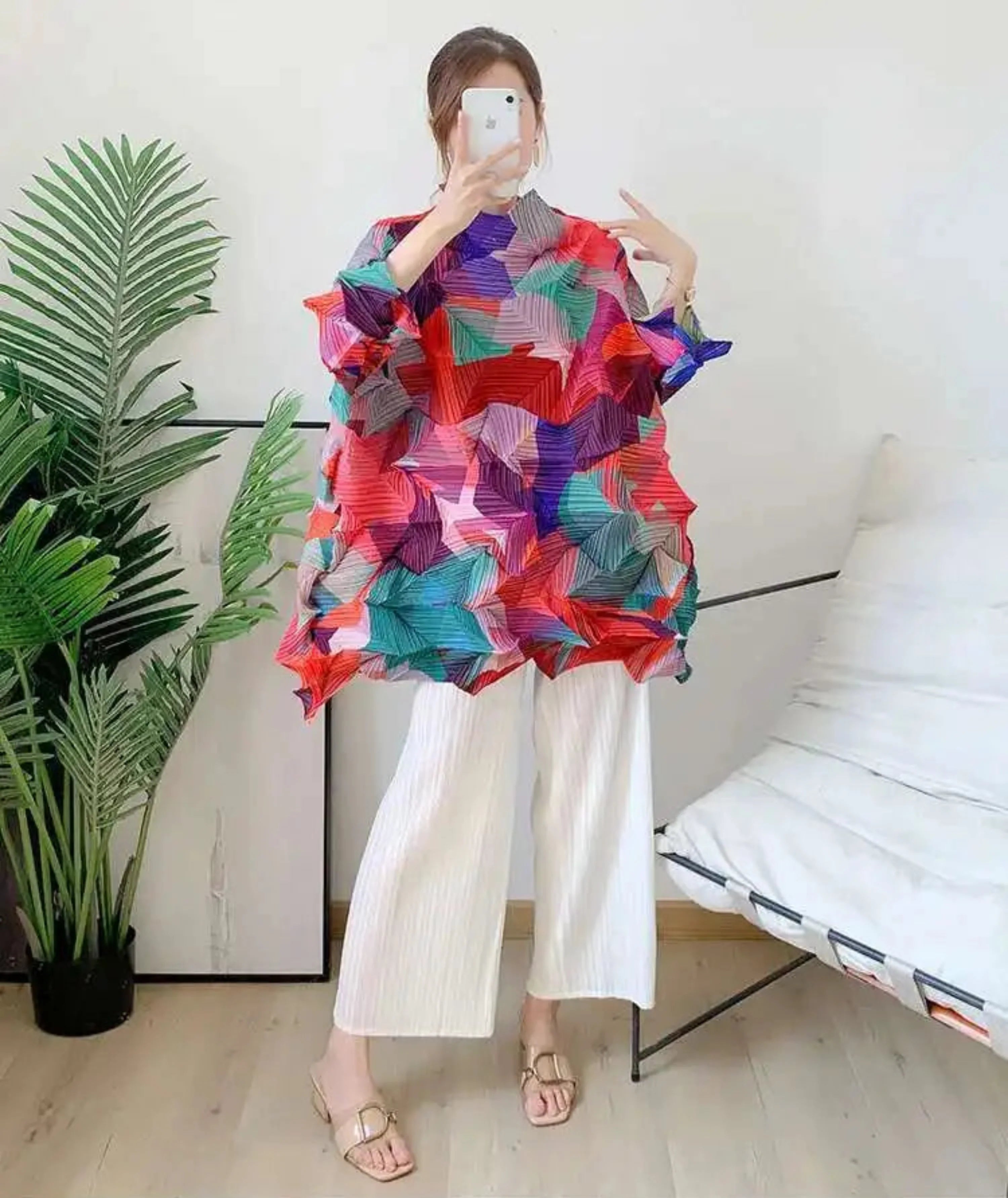 Luxe Pleated Geometric Top
