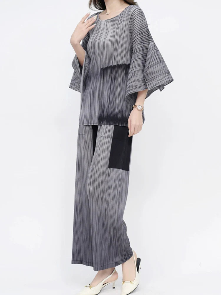 Truly Flowy Pleats 2 Piece Suit