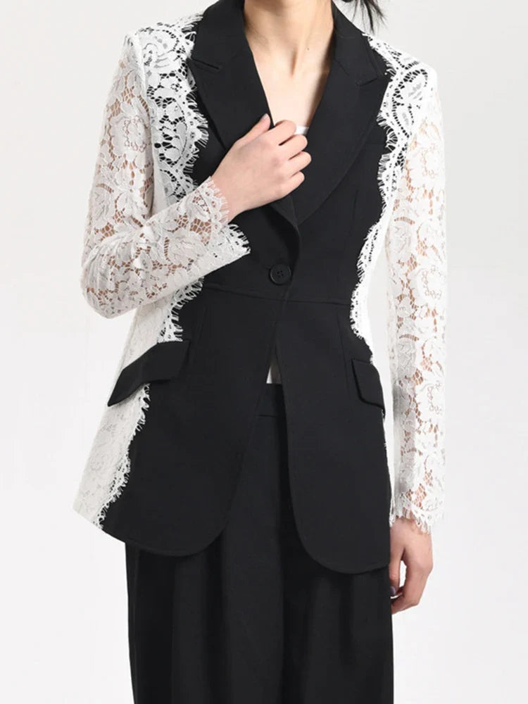 Couture Lace Sleeve Blazer