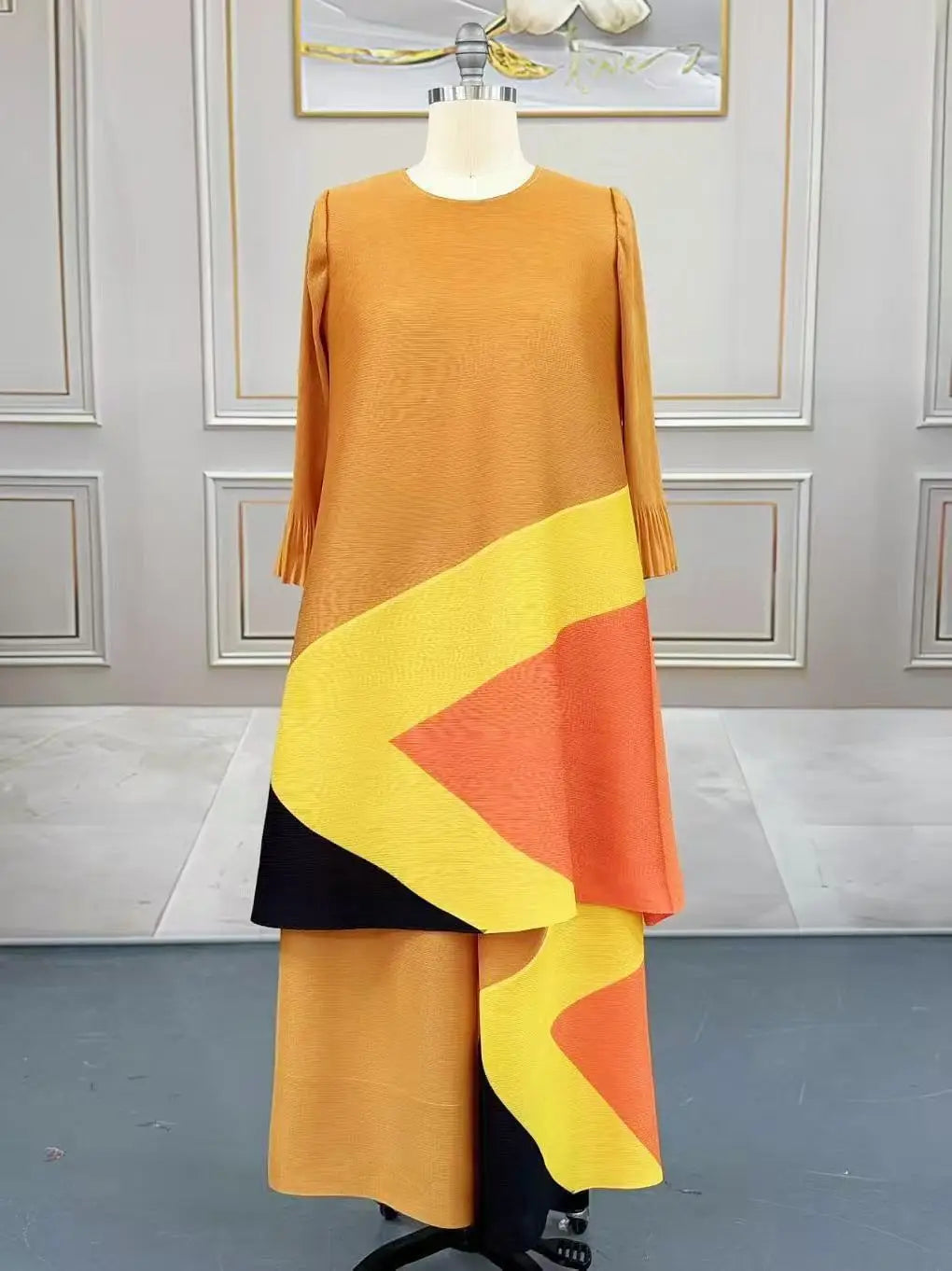 Oversized Pleated Tunic & Palazzo Set