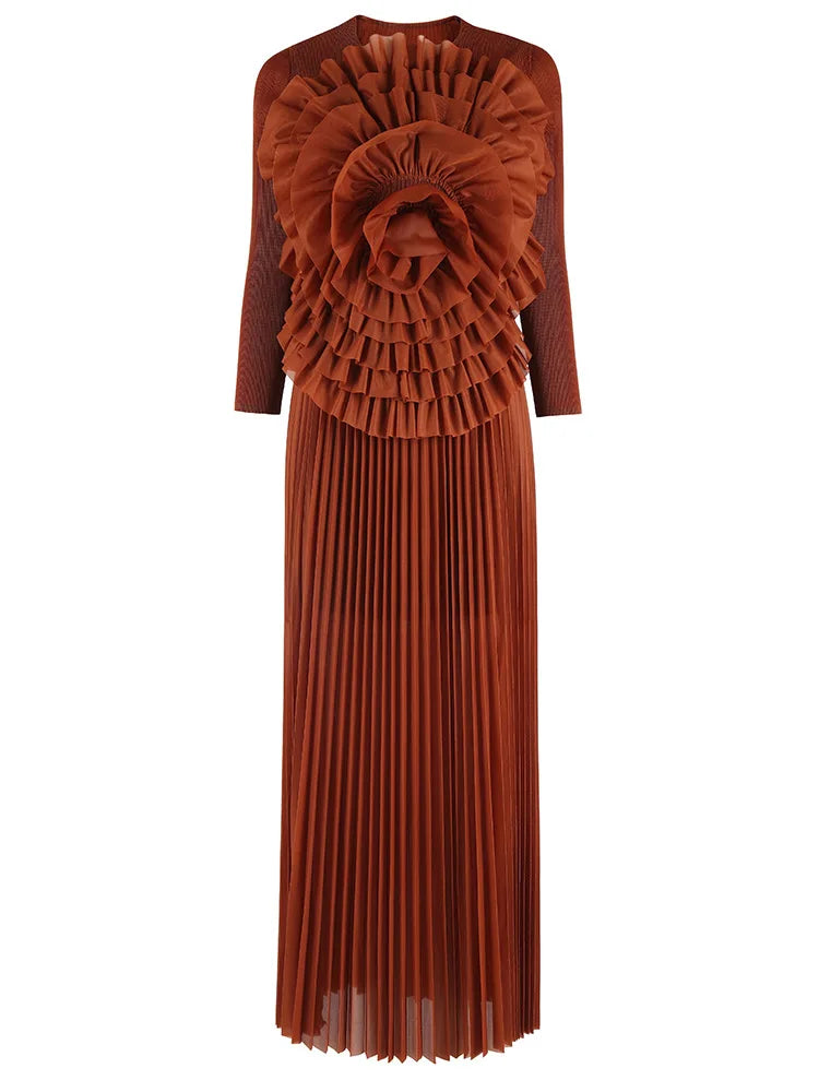 Luxury Formal Pleated Midi Skirt Set