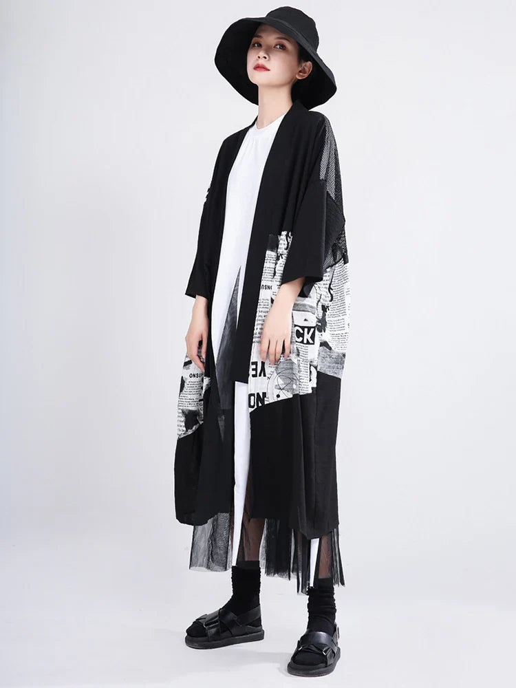 Luxury Oversized Newspaper Cardigan