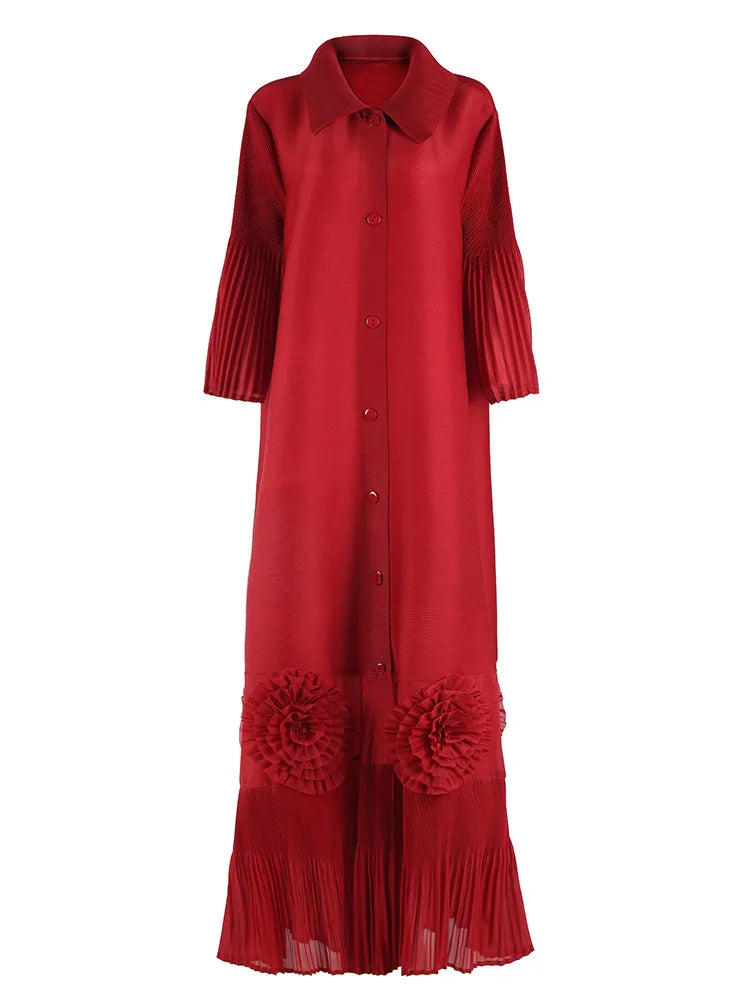 Pleated Japanese Extra Long Coat