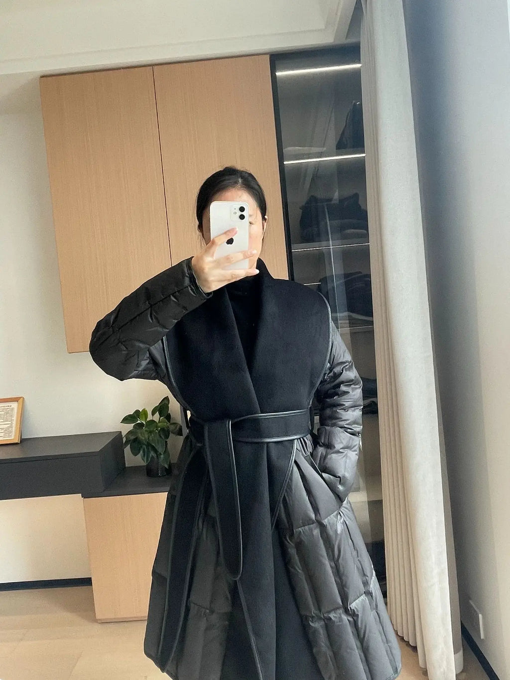 Warm Women's Wool Blend Wrap Coat
