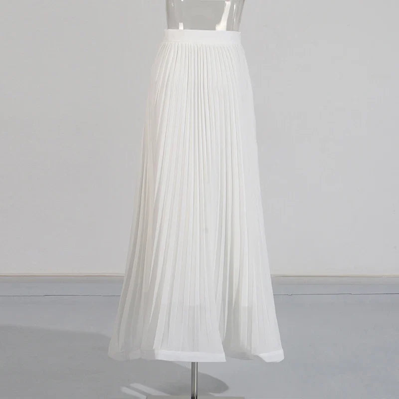 Designer Butterfly Blazer & Pleated Midi Skirt