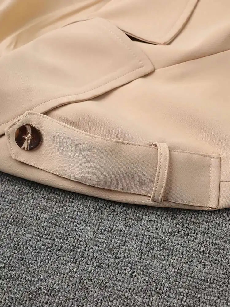 Luxury Pleated Trench Coat