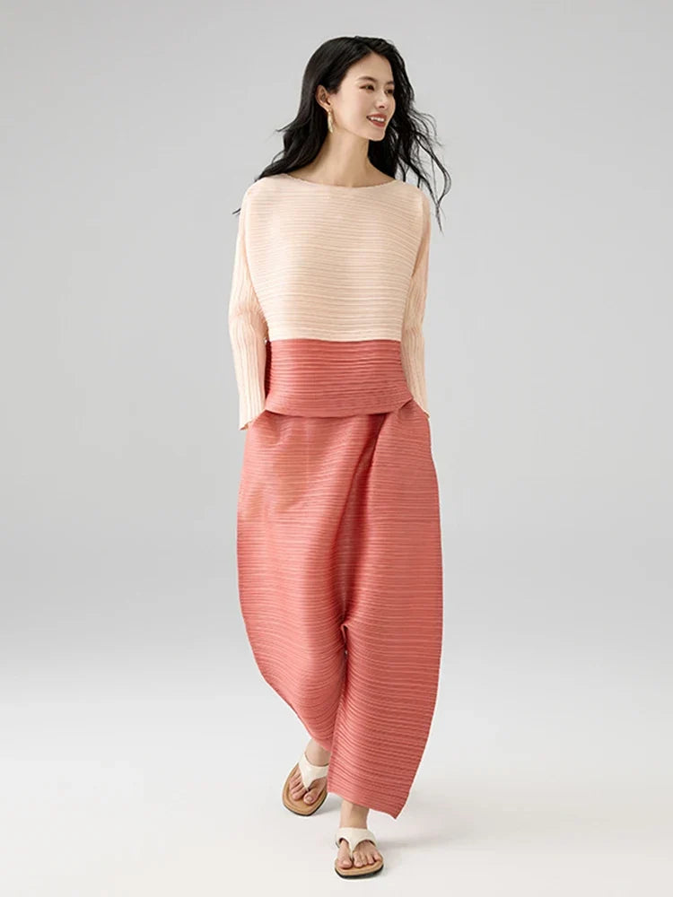Luxe Plissé Harem Pant Set