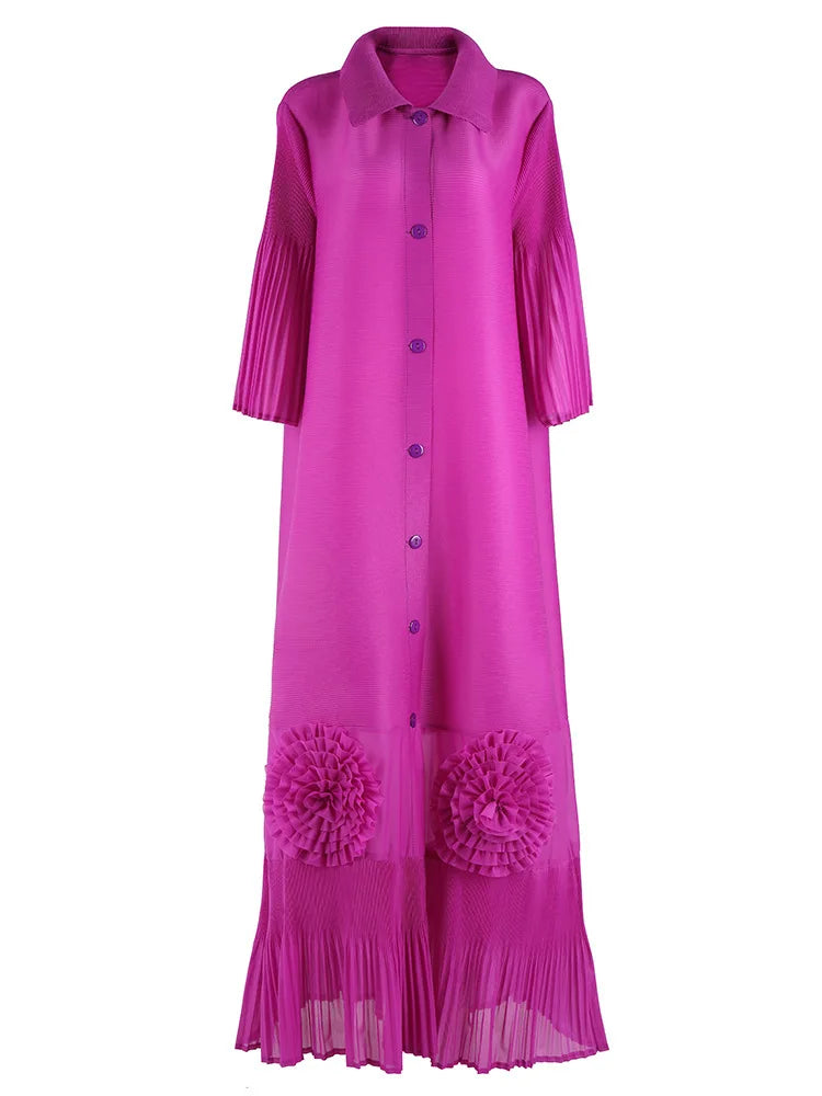 Pleated Japanese Extra Long Coat