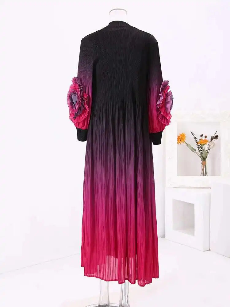 Truly Pleated Sleeveless Dress & Coat