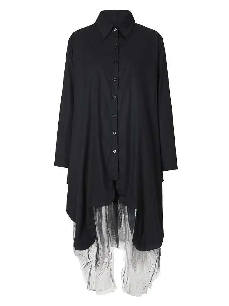 Avant-Garde Asymmetric Hem Tunic Dress