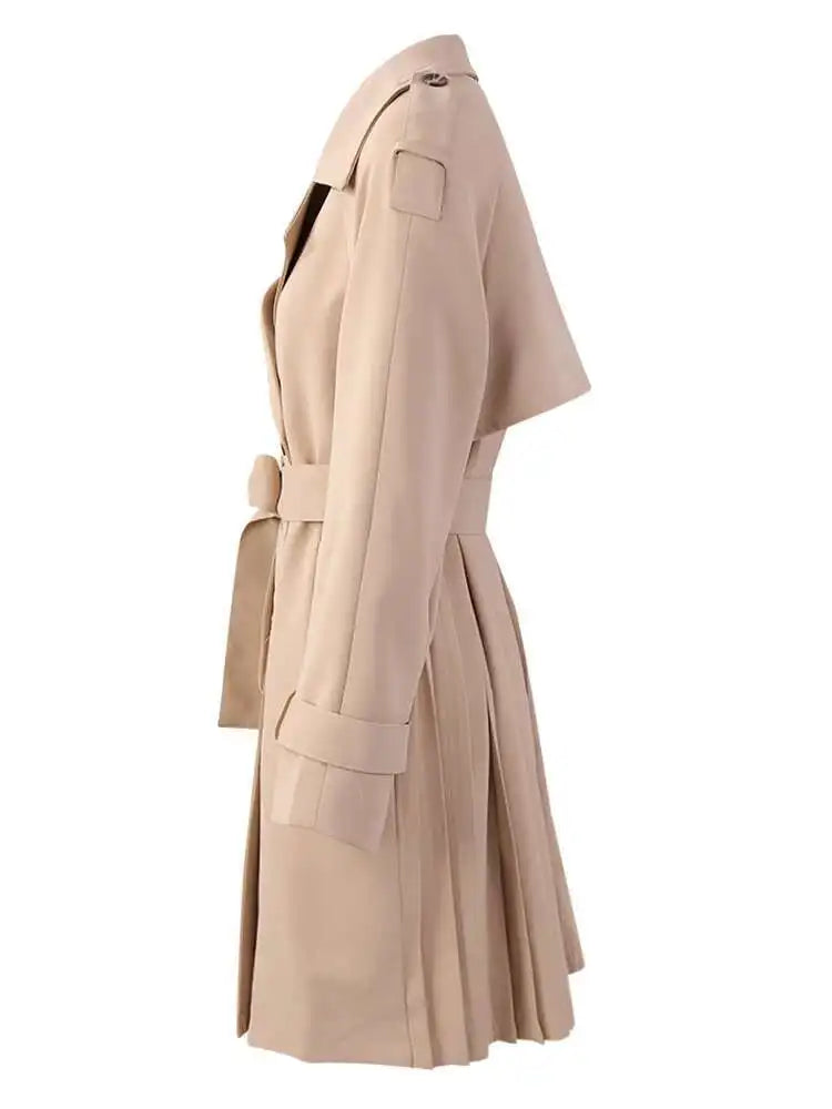 Luxury Pleated Trench Coat