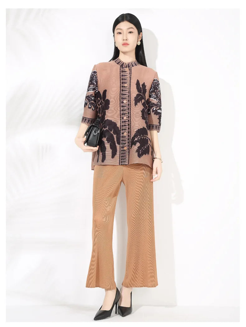 Textured Pleated Knit Co-ord Set