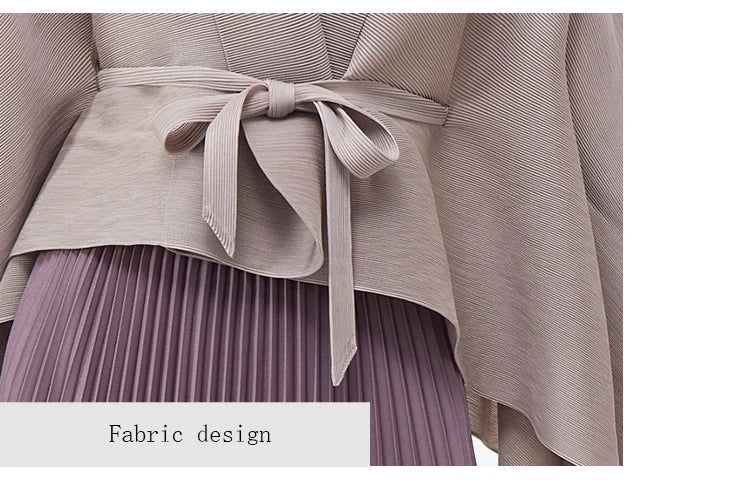 Luxury Floral Print Pleated Skirt and Top Set