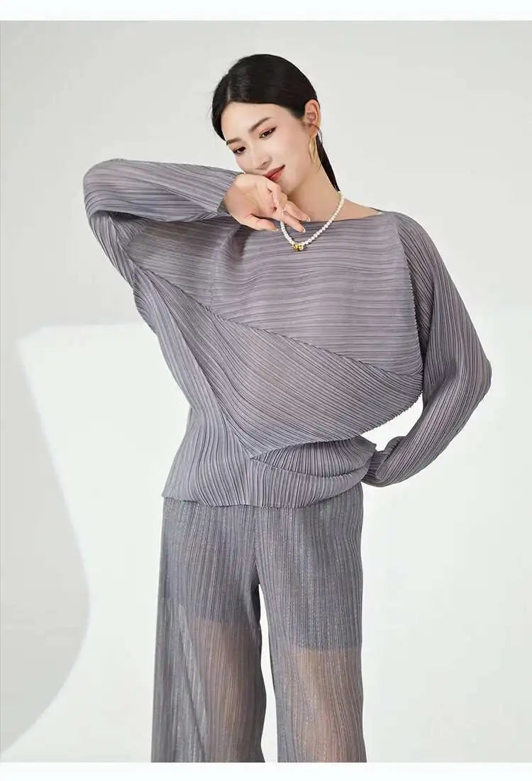 Luxury Plissé Casual Blouse