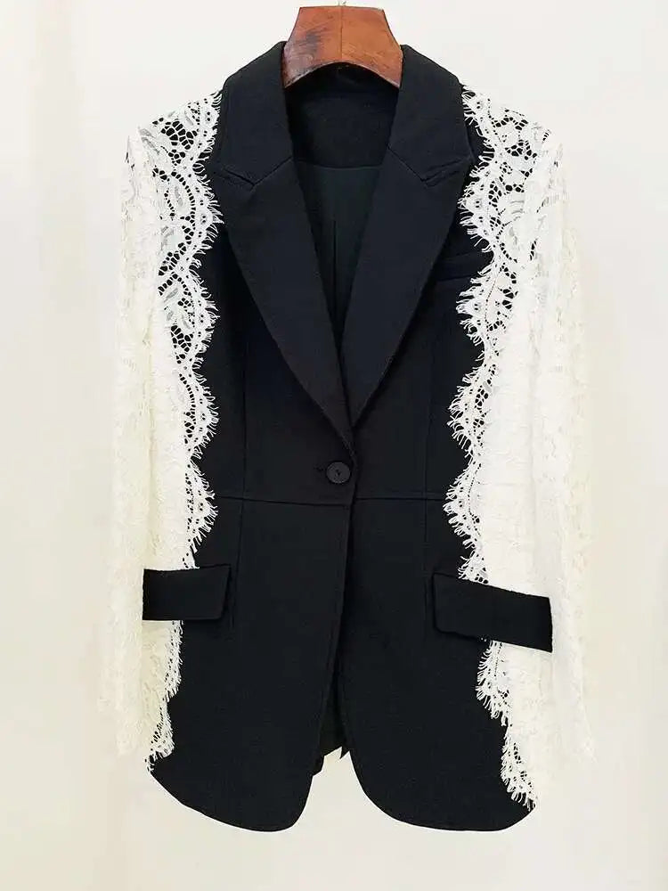 Couture Lace Sleeve Blazer