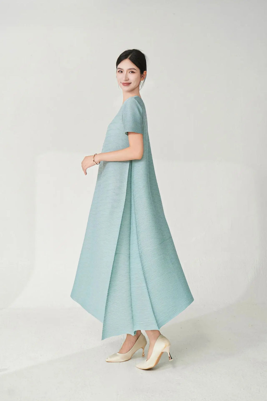 Couture Plissé Japanese Midi Dress