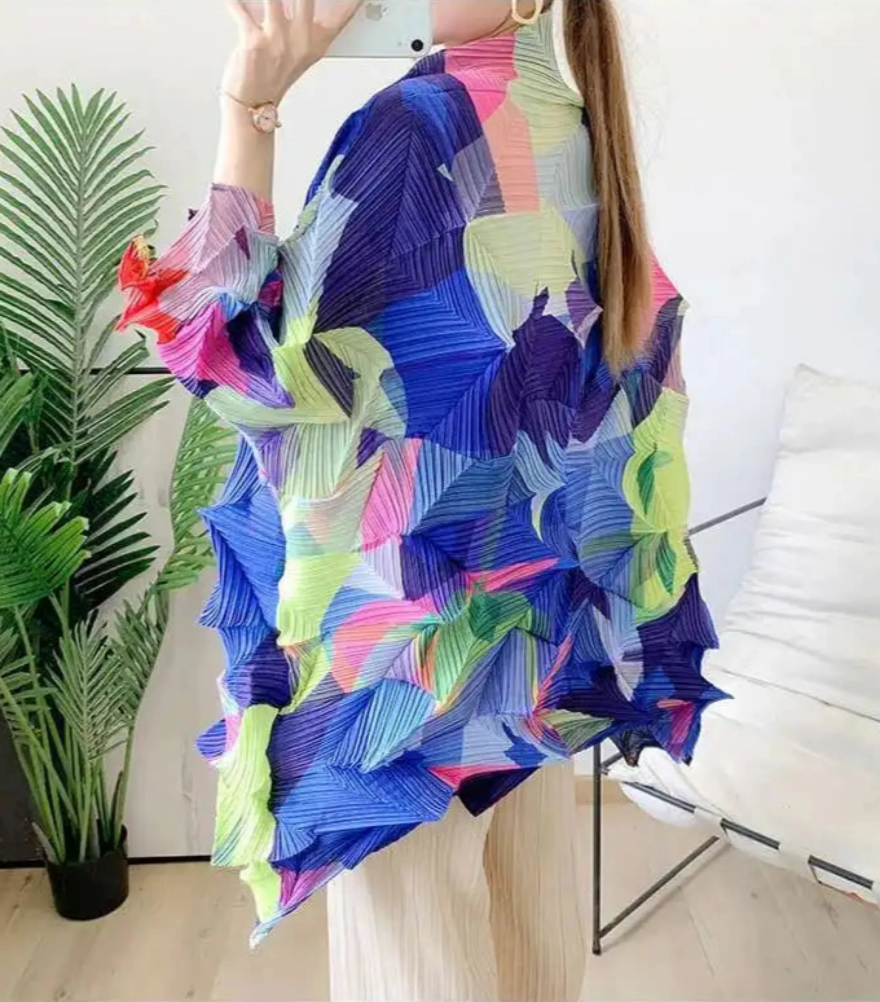 Luxe Pleated Geometric Top