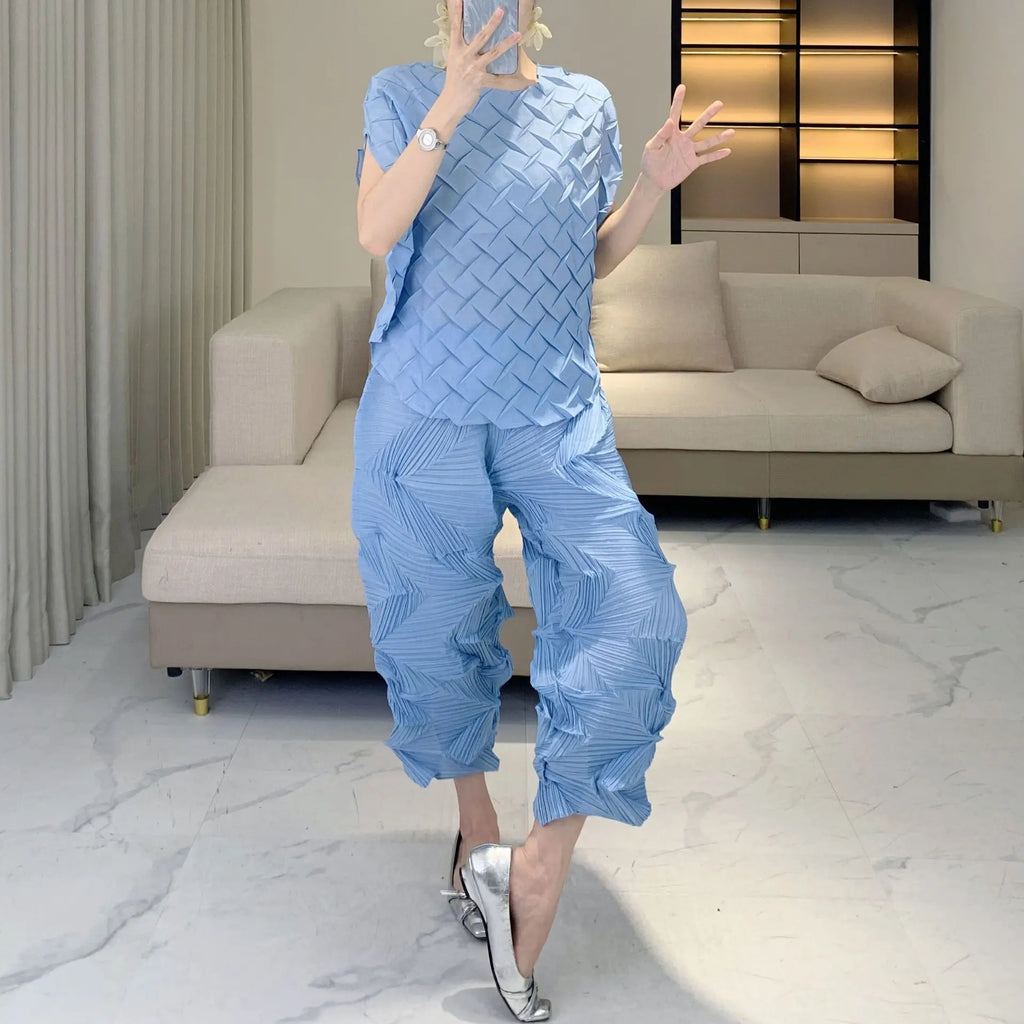 Luxe Pleated Crinkled 2-Piece Set
